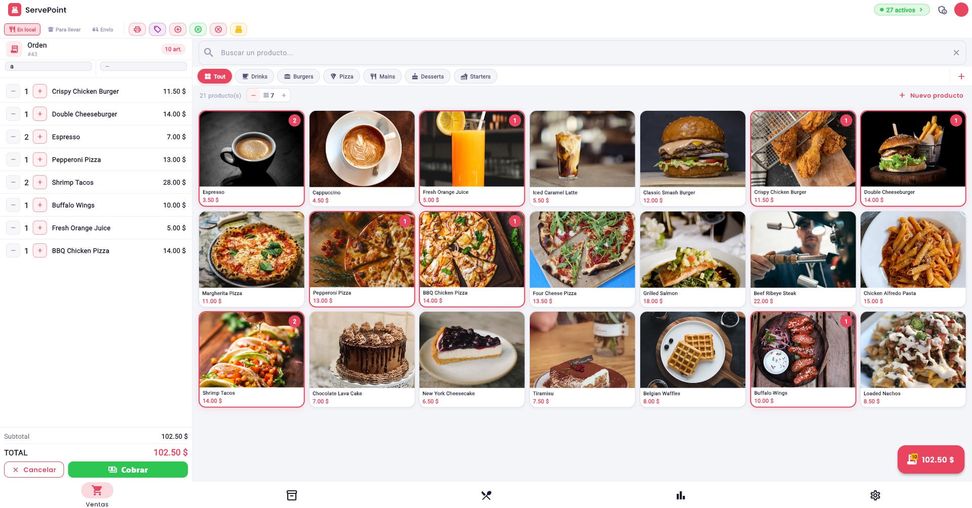 Gestión de pedidos ServePoint